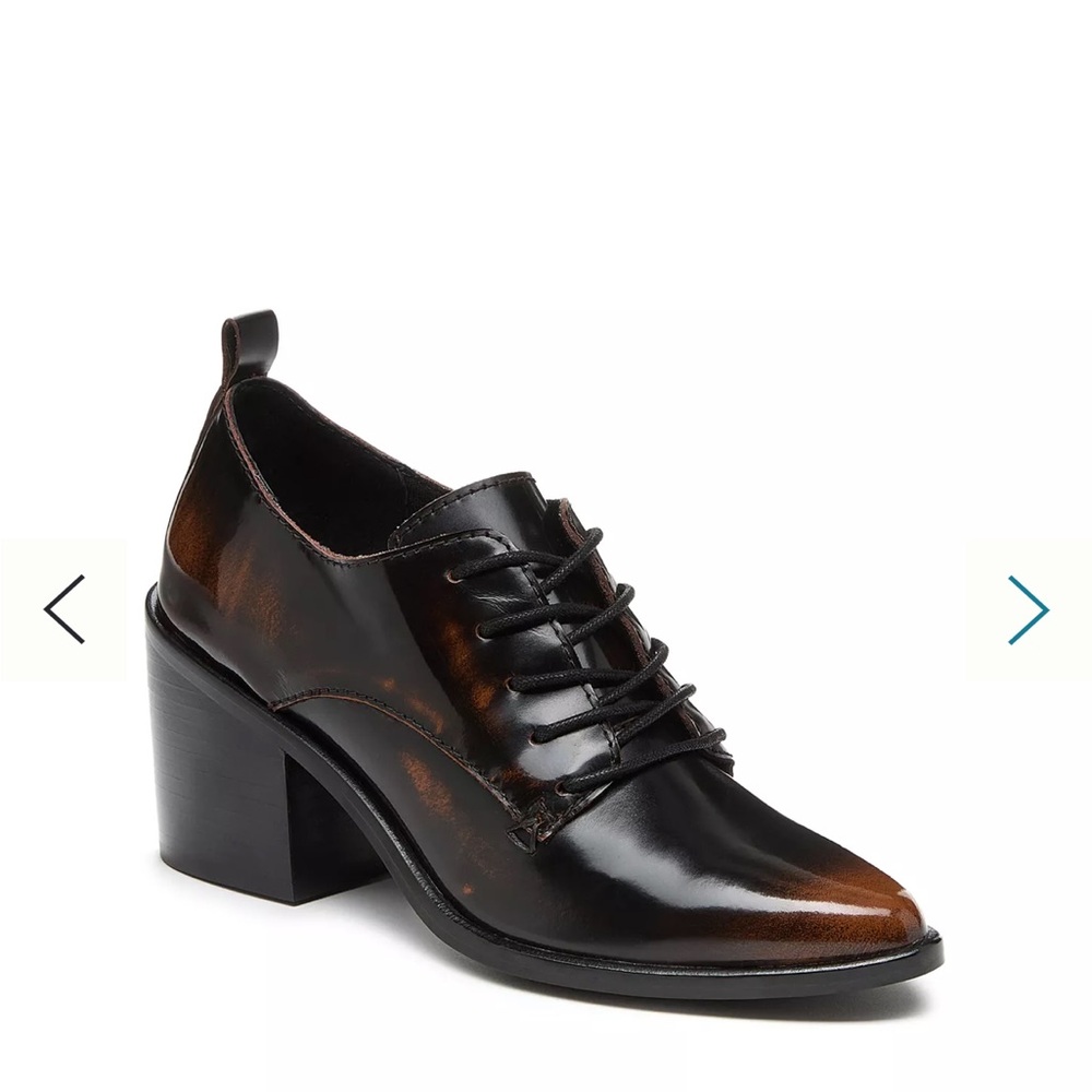 Kelsi Dagger Black and Brown Heeled Oxfords